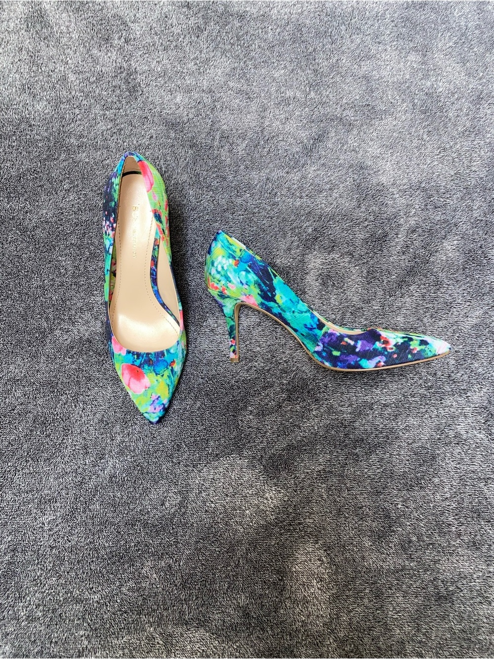 BCBG Generation Bright Floral Summer Heels – Women’s High Heels Size 8